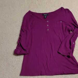 Style & Co. Women's Magenta Long Sleeve Top